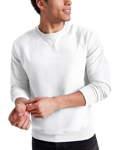 Hanes Original Triblend French Terry Crewneck Sweatshirt - White