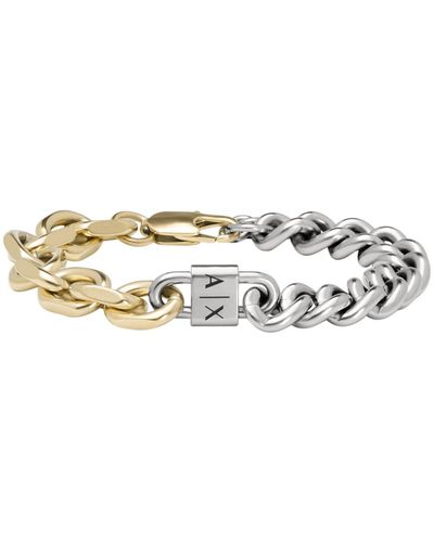 Armani Exchange Two-tone Stainless Steel Chain Bracelet - White