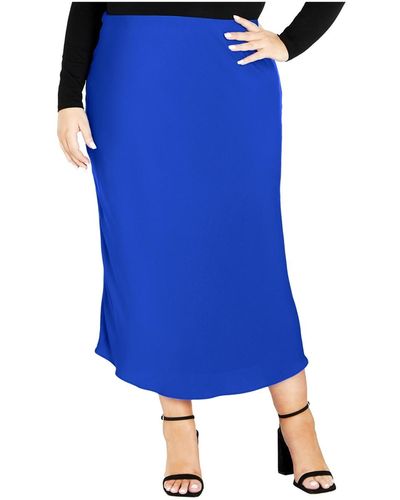 City Chic Plus Size Envious Skirt - Blue