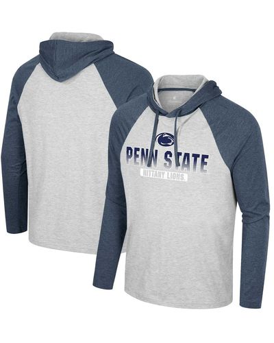 Colosseum Athletics Penn State Nittany Lions Hasta La Vista Raglan Hoodie Long Sleeve T-shirt - Blue