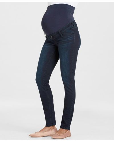 Seraphine Over Bump Skinny Maternity Jeans - Blue