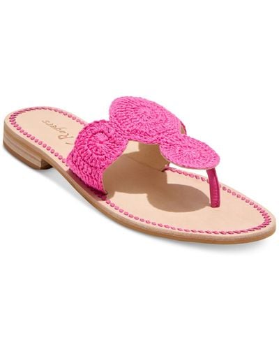 Jack Rogers Jack Crochet Slip-on Flat Sandals - Pink