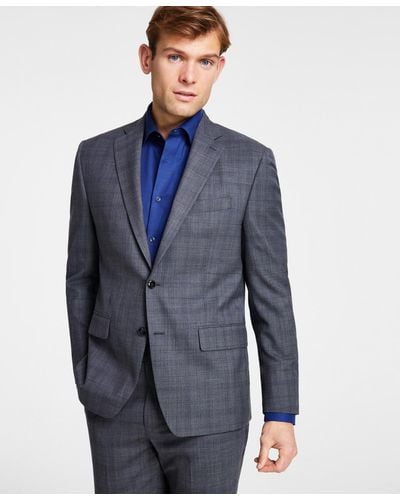 Michael Kors Classic-fit Wool-blend Stretch Suit Separate Jacket - Blue