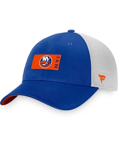 Fanatics New York Islanders Authentic Pro Rink Trucker Snapback Hat - Blue