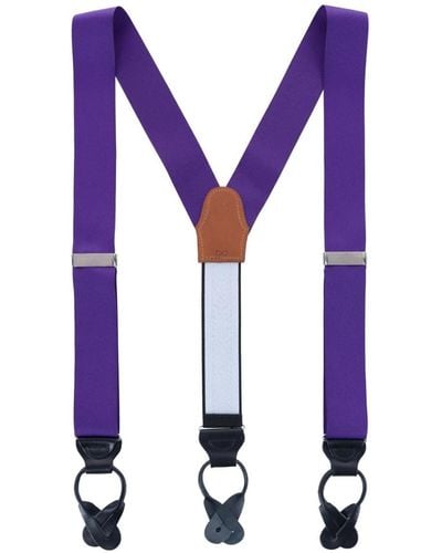 Trafalgar Phoenix 38mm Grosgrain Non Stretch Ribbon Button End Suspenders - Purple