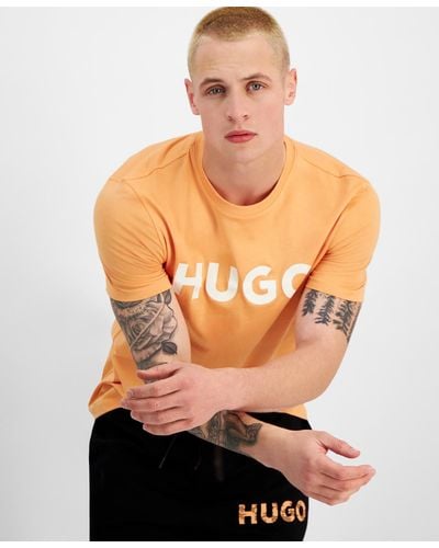 HUGO By Boss Regular-fit Logo Graphic T-shirt - Orange
