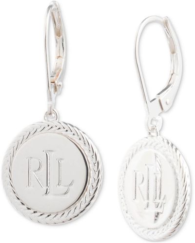 Ralph Lauren Lauren Logo Drop Earrings - White