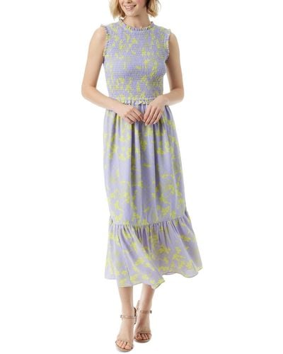 Jessica Simpson Mira Floral-print Smocked Maxi Dress - Blue