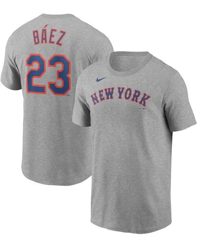 Nike Javier Baiez New York Mets Name Number T-shirt - Gray