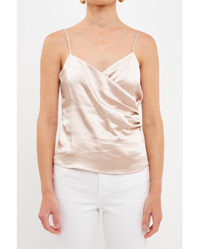 Endless Rose Wrap Over Satin Camisole - White