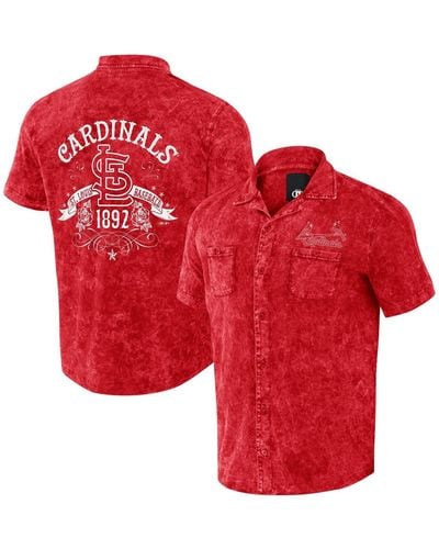 Fanatics Darius Rucker Collection By Distressed St. Louis Cardinals Denim Team Color Button-up Shirt - Red