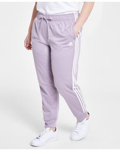 adidas Essentials Warm-up Slim Tapered 3-stripes Track Pants - Purple