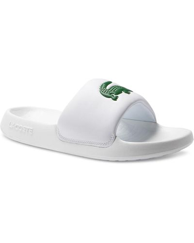 Lacoste Croco 1.0 Slip-on Slide Sandals - White