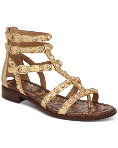 Sam Edelman Estella Studded Flat Gladiator Sandals - Metallic