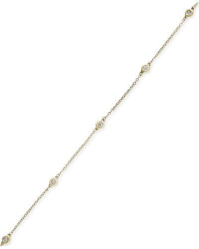 Effy Diamond Bezel Station Bracelet (1/6 Ct. T.w.) In 14k White Gold - Metallic