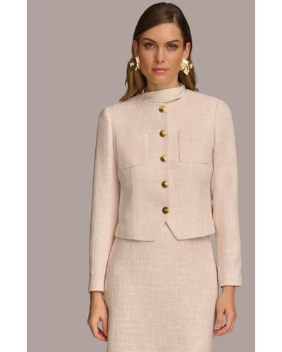 Donna Karan Tweed Jacket - Natural