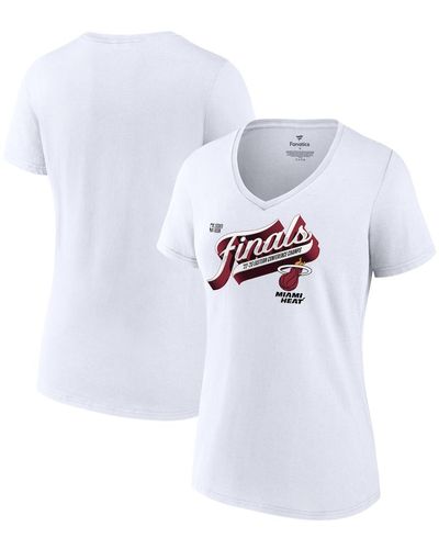 Fanatics Miami Heat 2023 Eastern Conference Champions Locker Room Plus Size V-neck T-shirt - White