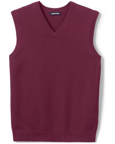 Lands' End School Uniform Cotton Modal Sweater Vest - Purple