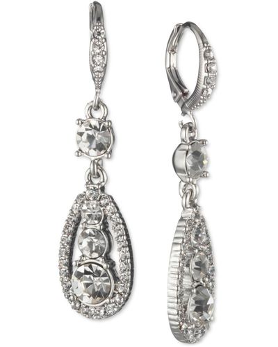 Givenchy Crystal Double Drop Earrings - Metallic