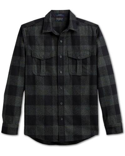 Pendleton Scout Button-front Long Sleeve Shirt Jacket - Black