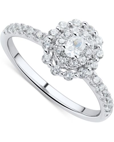 Macy's Diamond Oval Double Halo Engagement Ring (5/8 Ct. T.w. - Metallic