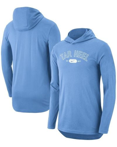 Nike Carolina Blue North Carolina Tar Heels Campus Performance Long Sleeve Hoodie T-shirt