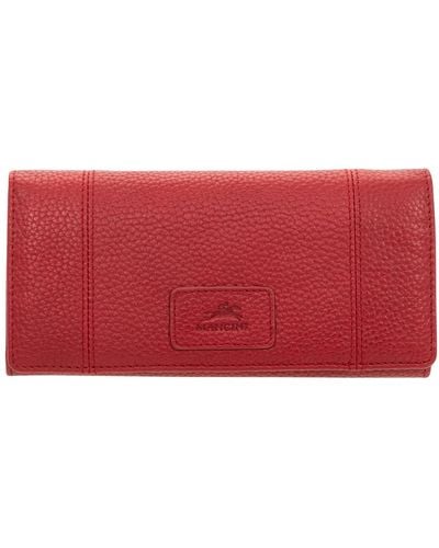 Mancini Pebbled Collection Rfid Secure Trifold Wallet - Red