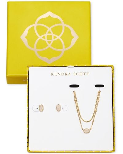 Kendra Scott 14k Gold-plated 2-pc. Set Druzy Layered Pendant Necklace & Matching Stud Earrings - Black