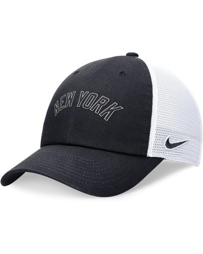 Nike New York Yankees Evergreen Wordmark Trucker Adjustable Hat - Blue