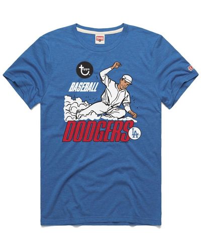 Homage X Topps Los Angeles Dodgers Tri-blend T-shirt - Blue
