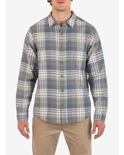 Hurley Portland Flannel Long Sleeve Shirt - Blue