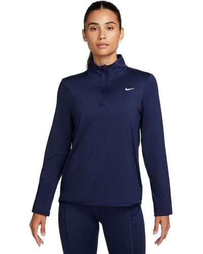 Nike Dri-fit Swift Element Uv 1/2-zip Running Top - Blue
