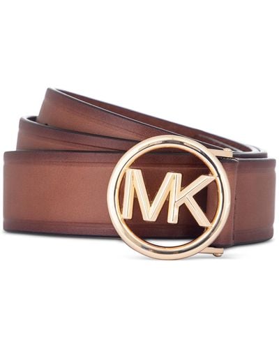 Michael Kors Michael Logo-buckle Leather Belt - Brown