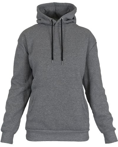 Galaxy By Harvic Heavyweight Loose Fit Fleece Lined Pullover Hoodie - Gray