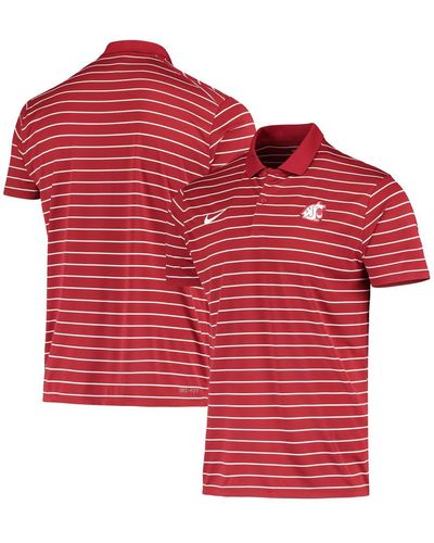 Nike Washington State Cougars Victory Stripe Performance Polo Shirt - Red