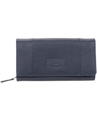 Mancini Pebbled Collection Rfid Secure Mini Clutch Wallet - Blue