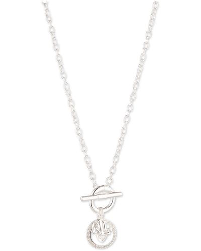 Ralph Lauren Lauren Cubic Zirconia Charm Collar Necklace - White