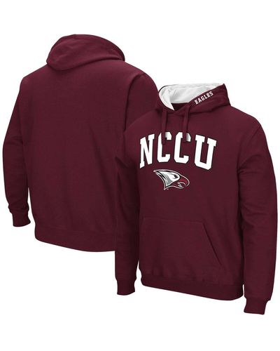 Colosseum Athletics North Carolina Central Eagles Arch & Logo Pullover Hoodie - Red