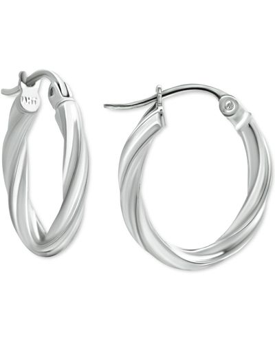 Giani Bernini Oval Twist Small Hoop Earrings - Metallic