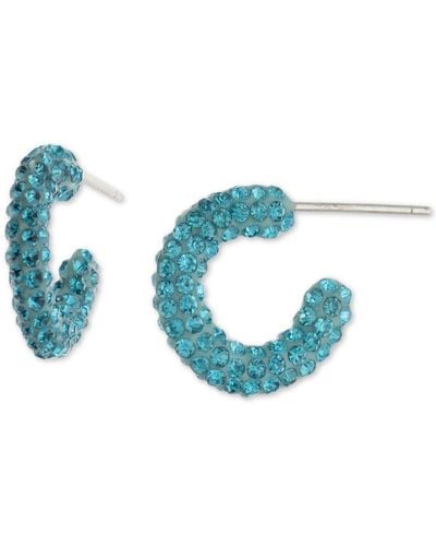 Giani Bernini Crystal Small Hoop Earrings - Blue