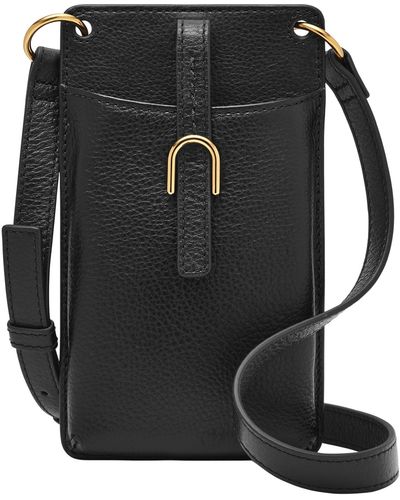 Fossil Vada Leather Phone Bag - Black