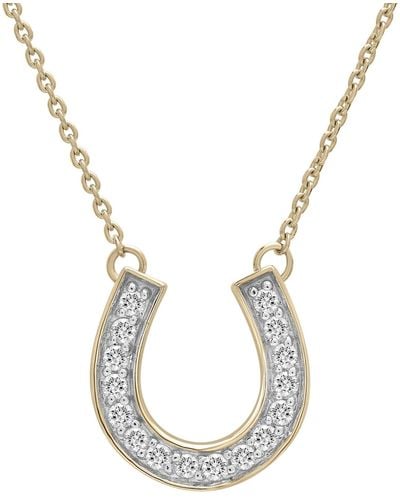 Wrapped in Love Diamond Horseshoe Pendant Necklace (1/6 Ct. T.w. - Metallic