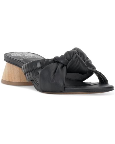 Vince Camuto Leana Knotted Slip-on Block-heel Sandals - Black