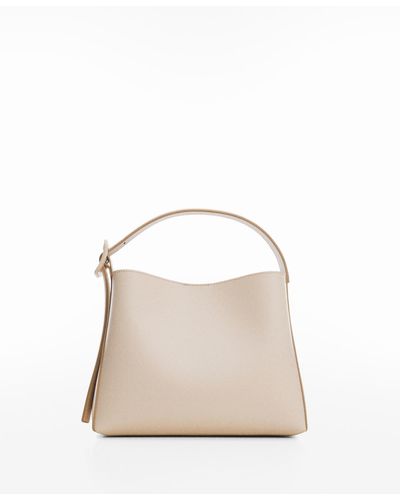 Mango Buckle Detail Shopper Bag - Natural