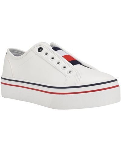 Tommy Hilfiger Balie Faux Leather Lifestyle Slip-on Sneakers - White