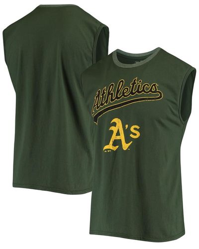 Majestic Threads Oakland Athletics Softhand Muscle Tank Top - Green