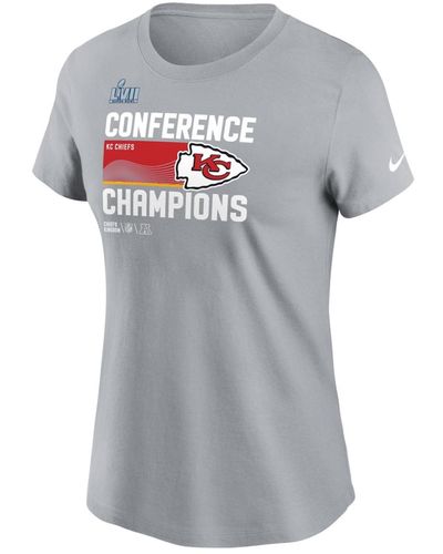 Nike Kansas City Chiefs 2022 Afc Champions Trophy Collection T-shirt - Gray