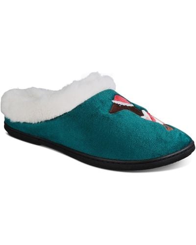 Charter Club Holiday Dachshund Hoodback Slippers, Created For Macy's - Blue