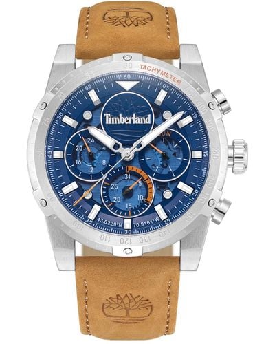 Timberland Quartz Wheat Genuine Leather Strap Watch - Blue
