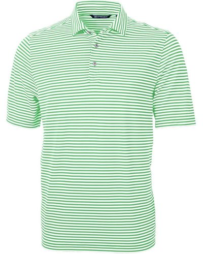 Cutter & Buck Virtue Eco Pique Stripe Recycled Polo Shirt - Green